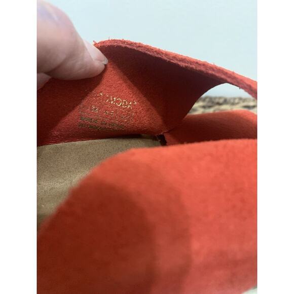 Vero Moda Red Slides Made In Spain Comfort Leather Spring Summer 7.5 /8 - Picture 8 of 8